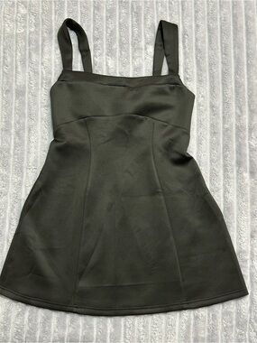 Black Pinafore Overall Dress — Size M — Preppy / Dark Academia Style